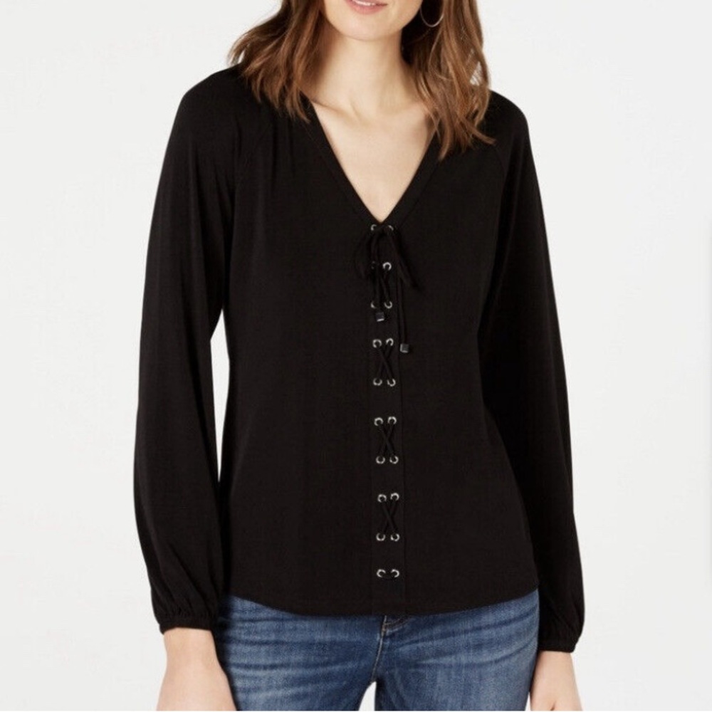 FINAL SALE INC International Concepts Women’s Vneck Tunic w/ puffed sleeves